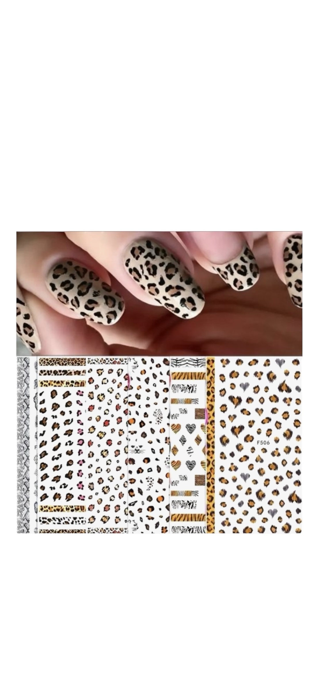 Nagelstickers Panterprint 6 Vellen ( 506 ) 12 x 7.5 cm