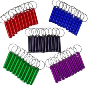 5 Noodoverlevings fluitjes met sleutelhanger (Diversen kleuren )4,6 x 0,9 cm