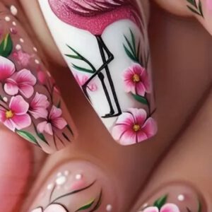 Nagelstickers Flamingo ( 1103 ) 7.5 x 12 cm ( 2 vellen )