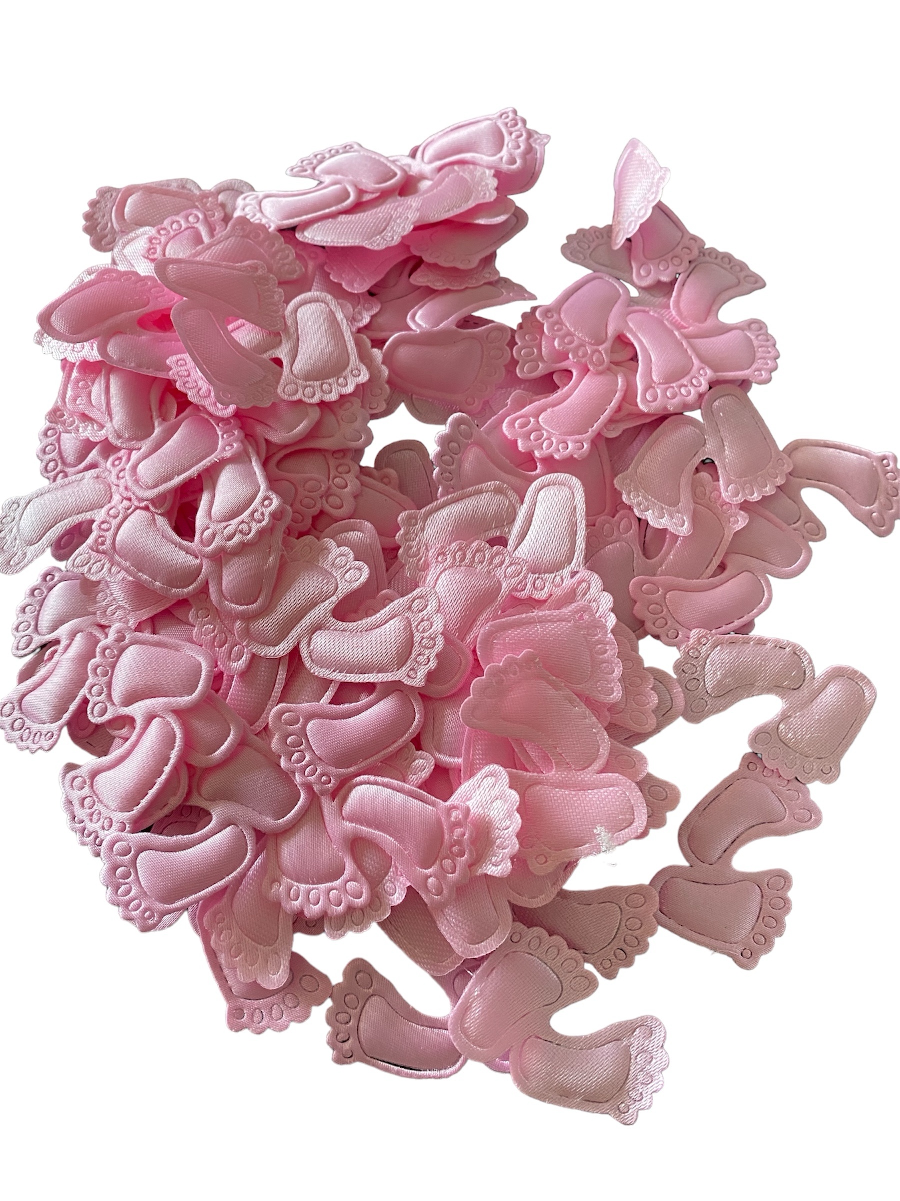 Babyvoetjes Roze ( voor Baby Shower Decoraties 100 stuks ) 3.5 x 3.5 cm - Afbeelding 2