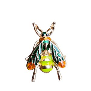 Broche Insect Bijen ( Groen/Geel ) 3.5 x 2.6 cm