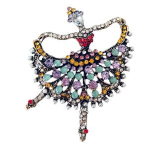 Broche Ballerina Strass Groot ( 8 x 6 cm )