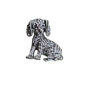 Broche Hond Strass ( Zilver Kleurig ) 3.6 x 3 cm