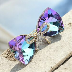 Broche Strik Roze Strass ( Goudkleurig ) 2.4 x 5.1 cm