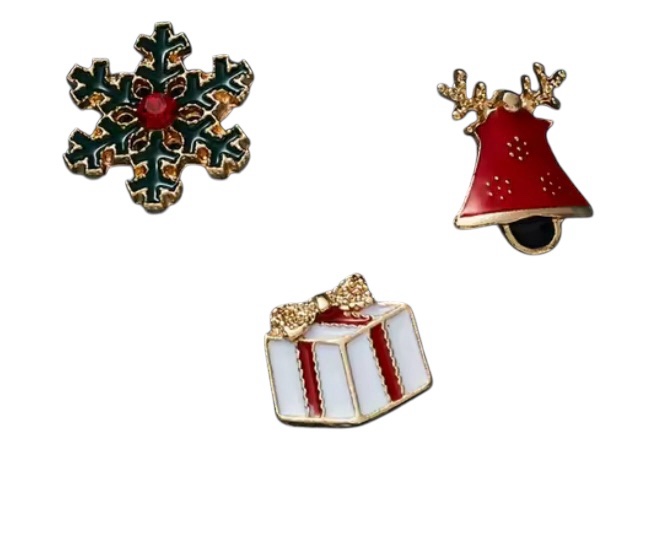 Broches Kerst (3 stuks op kaart)