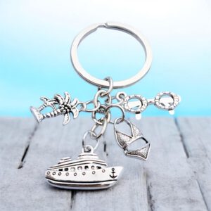 Sleutelhanger Cruiseboot ( Palmboom / Bril /Bikini ) 7 x 3 cm