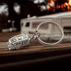 Sleutelhanger Caravan ( Zilverkleurig ) 2.7 x 0.8 cm
