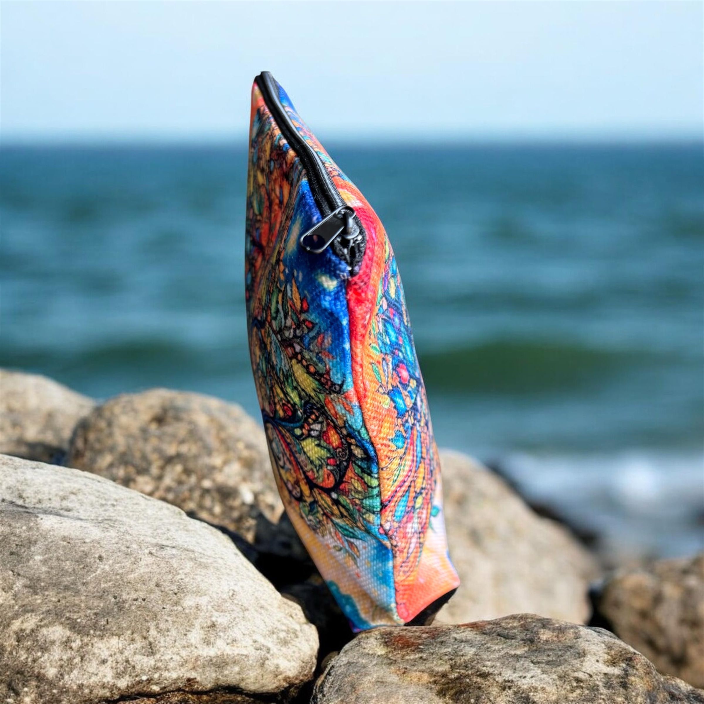 Stoffen Toilettas Tree of Life met rits (make-uptasje, etui of reisetui ) 22 x 18 x 6 cm - Afbeelding 2