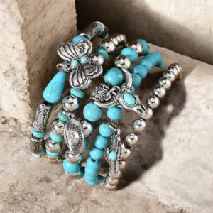 Bohemian Armbanden ( kleur Turquoise ) Set 5 stuks