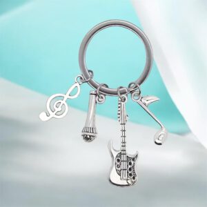 Sleutelhanger Gitaar/ Microfoon/ Vioolsleutel/ Muzieknoot ( 7 x 3 cm )