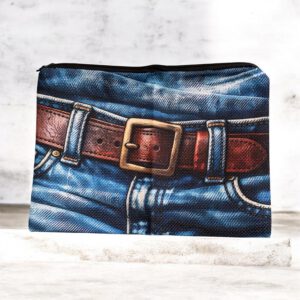 Stoffen Toilettas Broek/Riem met rits (make-uptasje, etui of reisetui ) 21 x 15.5 cm