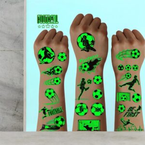 Tattoo stickers Voetbal Glow in the Dark ( Neon ) 10 vellen