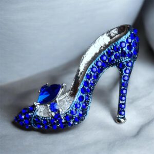 Broche Hak Strass Blauw 3.5 x 4 cm