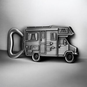 Flesopener Camper Donker Zilverkleurig ( 4.0 x 10 cm )