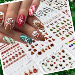 Nagelstickers Kerst (Christmas Nail Stickers) nr 01 (30 Stickervelletjes) 6.2 x 5.2 cm