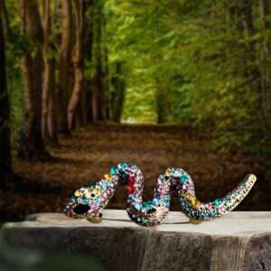 Broche Slang Strass Goudkleurig ( 6.3 x 2.5 cm )