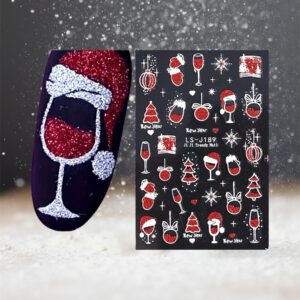 Nagelstickers Kerst (Christmas Nail Stickers) nr 189 (2 Stickervelletjes) 9.6 x 6.4 cm